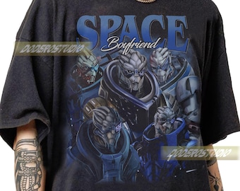 Limitiertes Garrus Vintage Shirt, Retro Effekt Weltraum Freund Geschenke für Frau und Mann, Spiel Geschenke Tee, Garrus Space 90er Jahre Bootleg T-Shirt