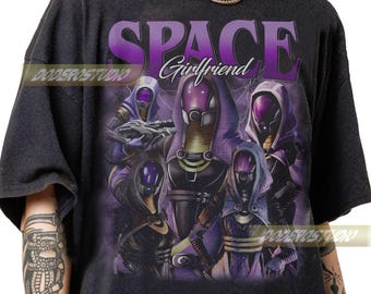 Limitiertes Tali Vintage Shirt, Retro M-Effect Space Freundin Geschenke für Frau und Mann, Spiel Geschenke Tee, Tali Space Girlfriend 90s Bootleg Shirt