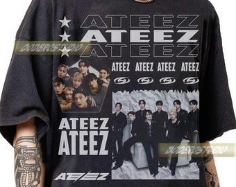 Limited Ateez Vintage Shirt, Retro Ateez Music Gifts for Woman and Man, Retro Ateez Kpop Fan Gifts, Ateez 90s Bootleg T-Shirt