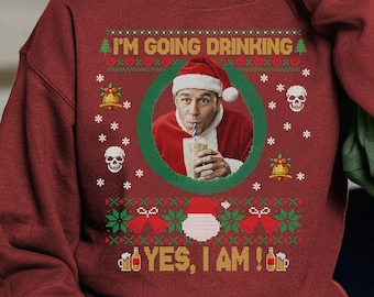 Jag ska dricka Ed Gein-tröja, Charlie Hunnam Ed Gein ful jultröja, Dricka vin Ed Gein fula jultröjor