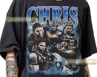 Limited Chris Redfield Vintage Shirt, Retro Chris Redfield Gifts for Woman and Man, Funny Game Gifts Tee, Chris Redfield 90s Bootleg T-Shirt