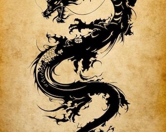 Majestic Chinese Dragon, chinesisches Neujahr Drache, Cut Dateien, Download ClipArt Grafik für Dyi Handwerk Wand Möbel Deko, SVG, PNG