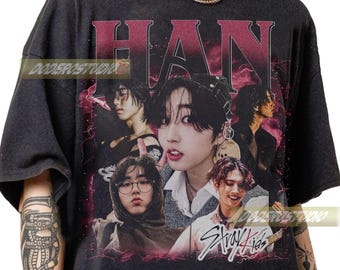 Limited Han Stray Kids Vintage Shirt, Retro Straykids Kpop Music Gift, Han StrayKids Graphic T-Shirt, Han Stray Kids 90s Bootleg Shirt