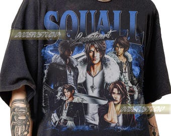 Limited Squall Leonhart Vintage Shirt, Squall Leonhart Graphic Merch Tee, Final Fantasy VIII Game Gift, Squall Leonhart 90s Bootleg T-Shirt