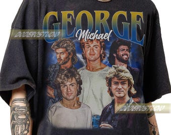 Limited George Michael vintage shirt, retro George Michael cadeau voor vrouw en man, retro muziek cadeaus T-shirt, George Michael jaren 90 bootleg T-shirt