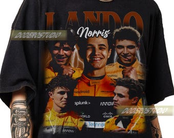 Limited Lando Norris Vintage Shirt, Retro Lando Norris Gifts for Woman and Man, Retro Racing F1 Gifts, Lando Norris 90s Bootleg Shirt