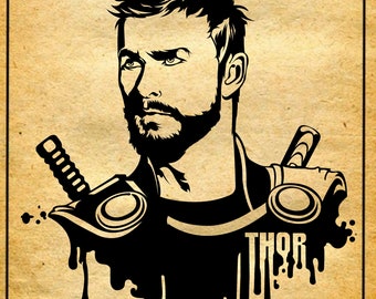 Thor Ragnarok SVG,Avengers svg,Chris Hemsworth,Descargar gráfico ClipArt para decoración de muebles de pared artesanal Dyi, SVG, PNG