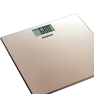 Bathroom scale, 180kg, colored stainless steel platform, 30 x 30 cm, LCD display, 2 x 1.5V AAA batteries, gold