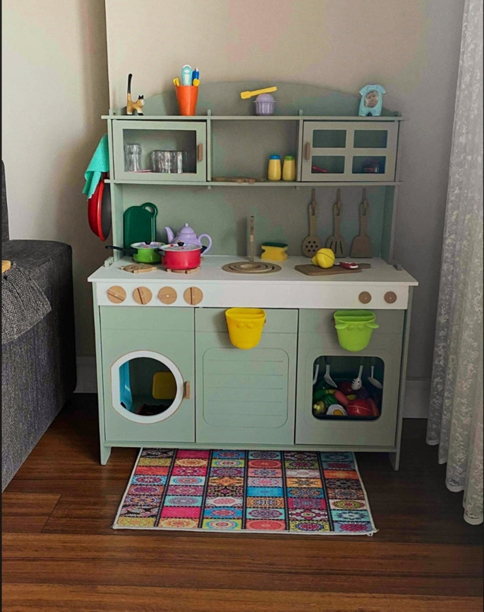 Montessori Wooden Play Kitchen Pretend Play Toddler Etsy