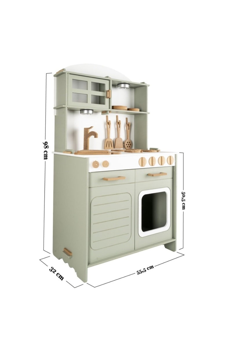 Montessori Wooden Play Kitchen Pretend Play Toddler Etsy