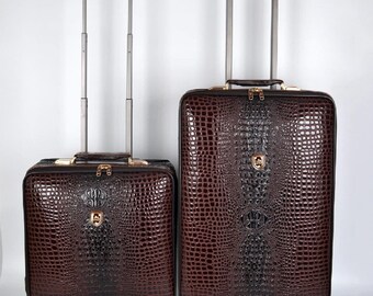 crocodile luggage set