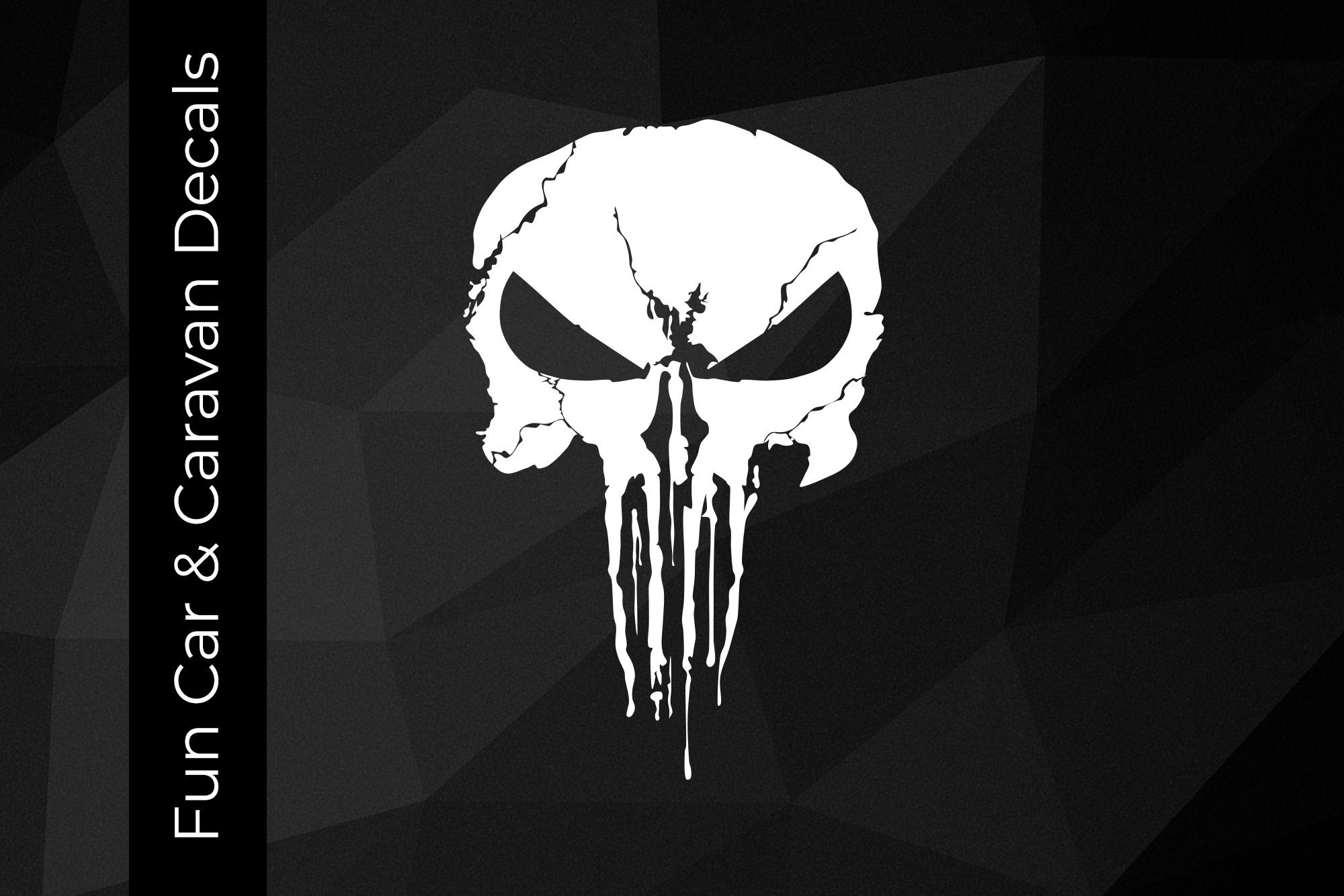 Sticker - Black Punisher Logo Marvel Comic Hero Skull RUB-ON Decal Gift  #50009