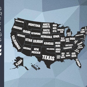 Poster Karte der Vereinigten Staaten von Amerika SVG, PDF, EPS, svg Dateien für Cricut, schneidbare Cricut - Digitale Dateien download svg dxf eps cdr pdf png