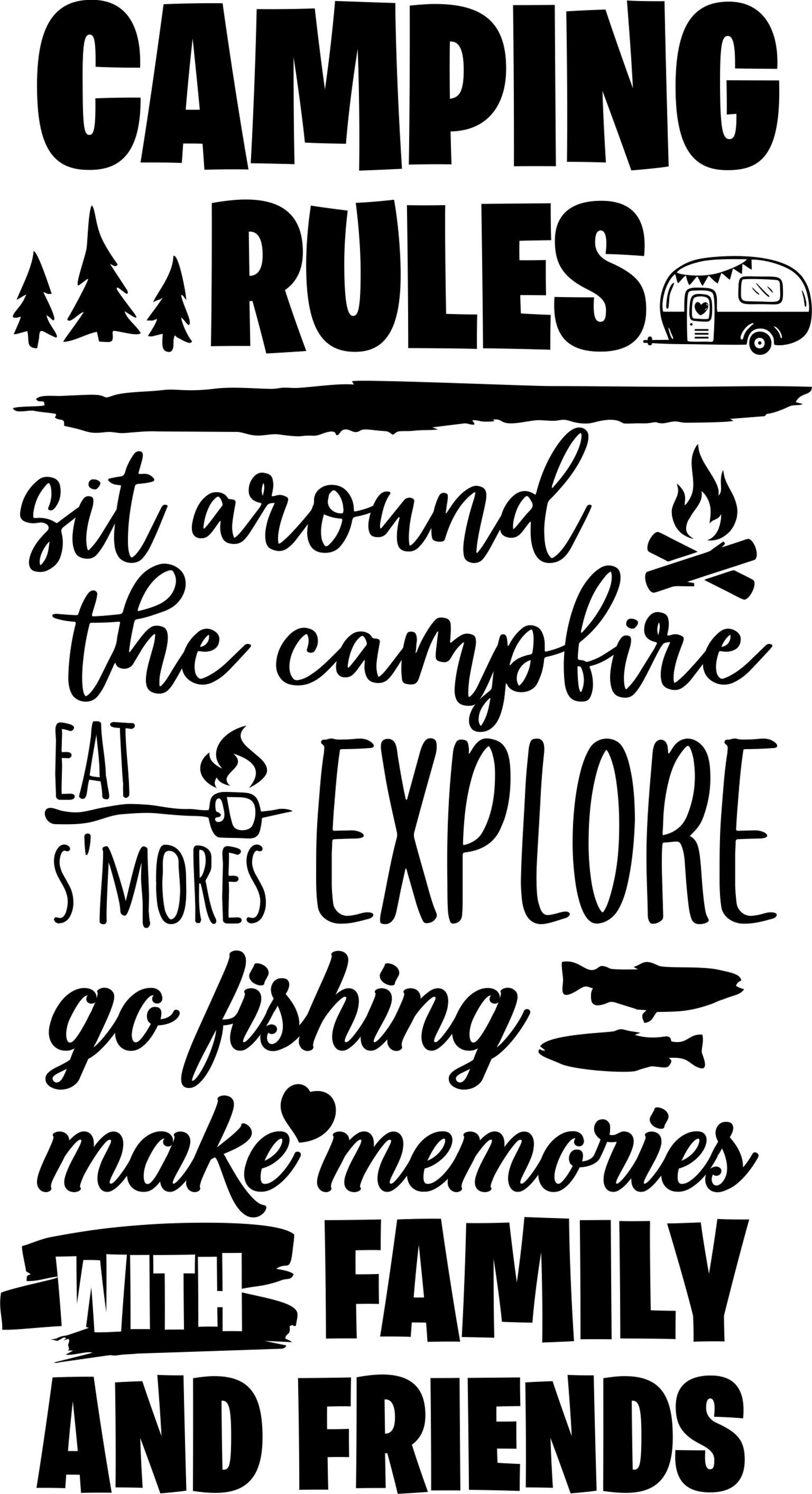 Camping Rules SVG, PDF, EPS, Svg Files for Cricut,cuttable Cricut