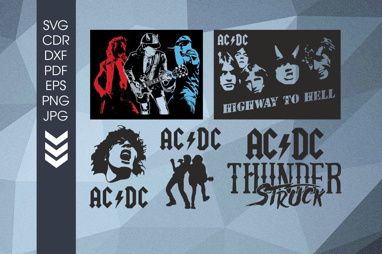Ac/dc Logo Svg Bundle SVG DXF EPS Svg Files for - Etsy Canada