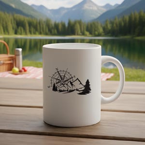 Compass Mountain Scene SVG: Cricut Cut Files (Digital Download)