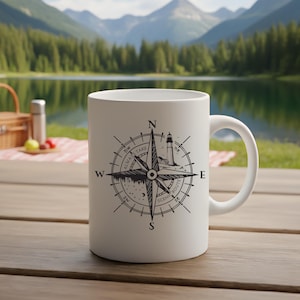 Brújula SVG: Faro, Ruta Escénica - Archivos de corte de Cricut (Descarga digital)