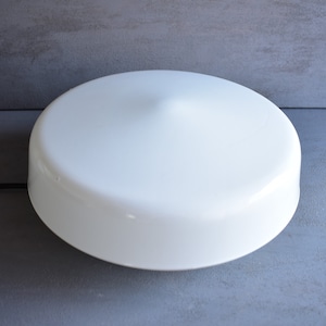 Witte glazen plafondlamp, ronde glazen plafondlamp, MCM-verlichtingsarmaturen