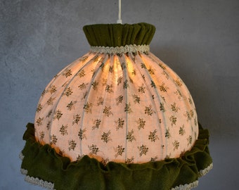 BOHO style chandelier, ceiling lamp, chandelier with fabric, chandelier with canvas, vintage chandelier, retro chandelier, Jute chandelier