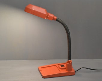 Orange Retro Table Lamp,1980s Table Lamp,Space Age Desk Lamp