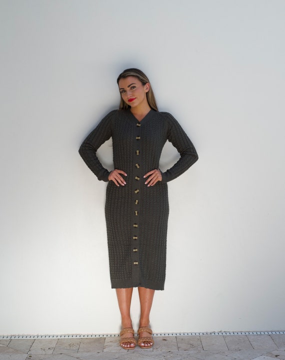 Chunky Ribbed Button Down Maxi Dress - Etsy
