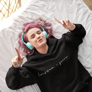 Laissez-Faire Hoodie, Hoodies with Words, Hoodies with Sayings, Minimalist Sweatshirt, Hoodies with French Words, Aesthetic Hoodie