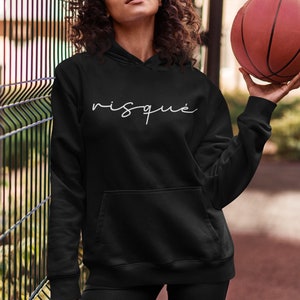 Risque Hoodie, Hoodies with Words, Hoodies with Sayings, Minimalist Sweatshirt, Hoodies with French Words, Cute Hoodie, Aesthetic Hoodie