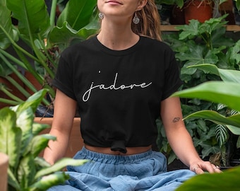 J'adore T-shirt, French Word Tee, Cotton Top