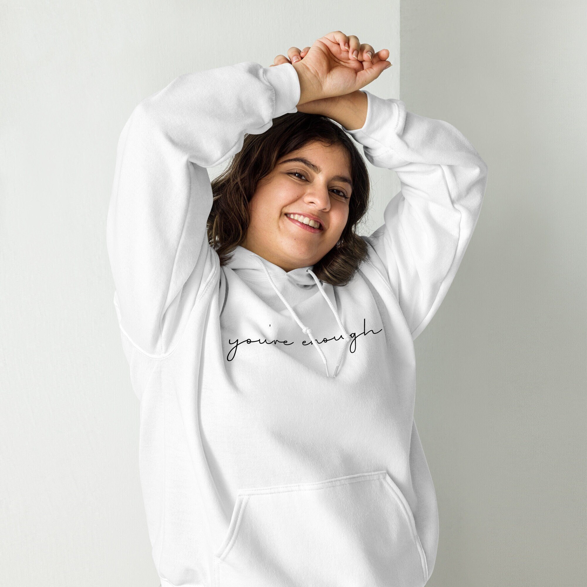You're Enough Unisex Hoodie, Hoodies with Words, Hoodies with Sayings, Positive Hoodie, Oversized Hoodie, Aesthetic Hoodie, Trendy Hoodie