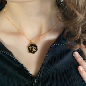 Zodiac Necklace Silver Chain, Virgo Zodiac Necklace, Libra Zodiaz Necklace, Scorpio Zodiac Necklace, Gold - Black Colr Leo Zodiac Necklace