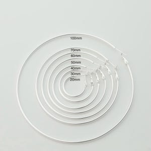 Large Silver Hoop Earrings - Endless Hypoallergenic Hoops for Women in Sizes 20mm, 30mm, 40mm, 50mm, 60mm, 70mm, 100mm, Christmas Gift