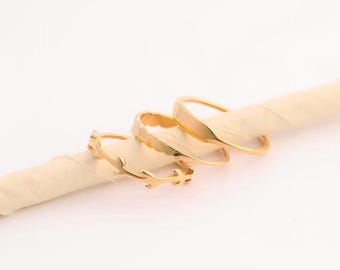 14K Vergoldete Stapelbare Ringe Set | Zierliche minimalistische dünne Spinner Ringe | Anlaufen Strukturiert Ring Set Weihnachtsgeschenk | Geschenk für sie