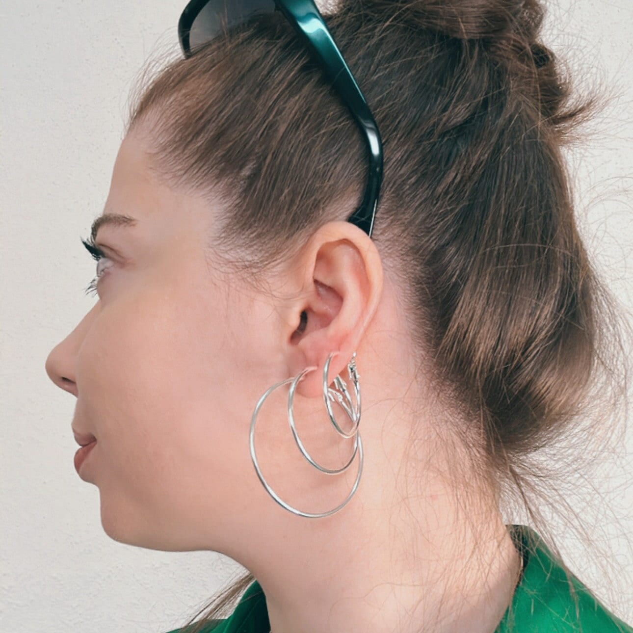 Big Silver Hoop Earrings for Women, Large Silver Hoops