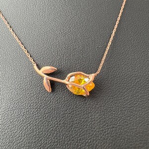 Dainty Tulip Birthstone Necklace, Opal Flower Wrap Necklace, 14K Gold Plated Personalized Jewelry, Graduation Gift for Her, Birthstone Gift