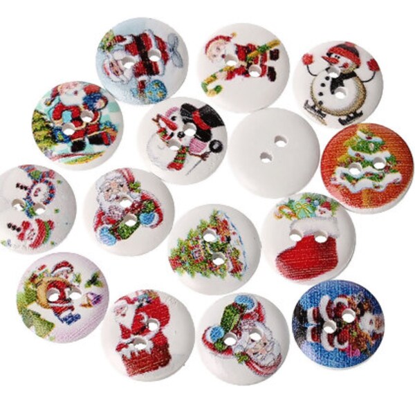 Christmas Buttons Etsy