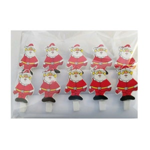 12 mini pioli di Babbo Natale in legno, dimensione del piolo bianco 35mm