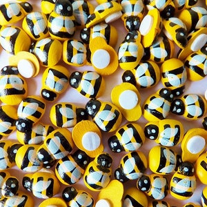 100 pcs wooden Bee embellishments, size 13mm,