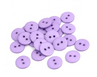 30 pcs Lilac buttons, round 2 hole, resin, size 15mm,