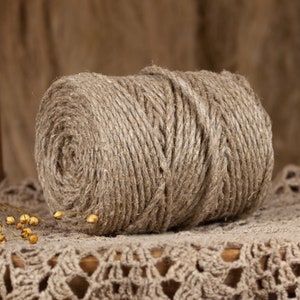 Linen rope 4mm x 100meters, premium quality natural linen cord for DIY, Macrame craft supplies