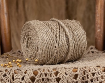 Corde en lin 4 mm x 100 mètres, corde en lin naturel de première qualité pour le bricolage, fournitures d'artisanat en macramé
