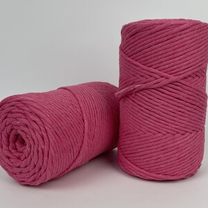 Macrame cord 3mm x 140meters 0.5kg, soft single twist recycled cotton cord for DIY by BOHOrope