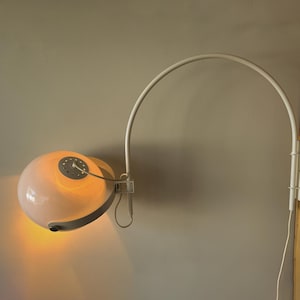 Dijkstra Mushroom wall lamp - White - excellent condition - Space Age - arc lamp - 70s - Mid Century - Dutch design