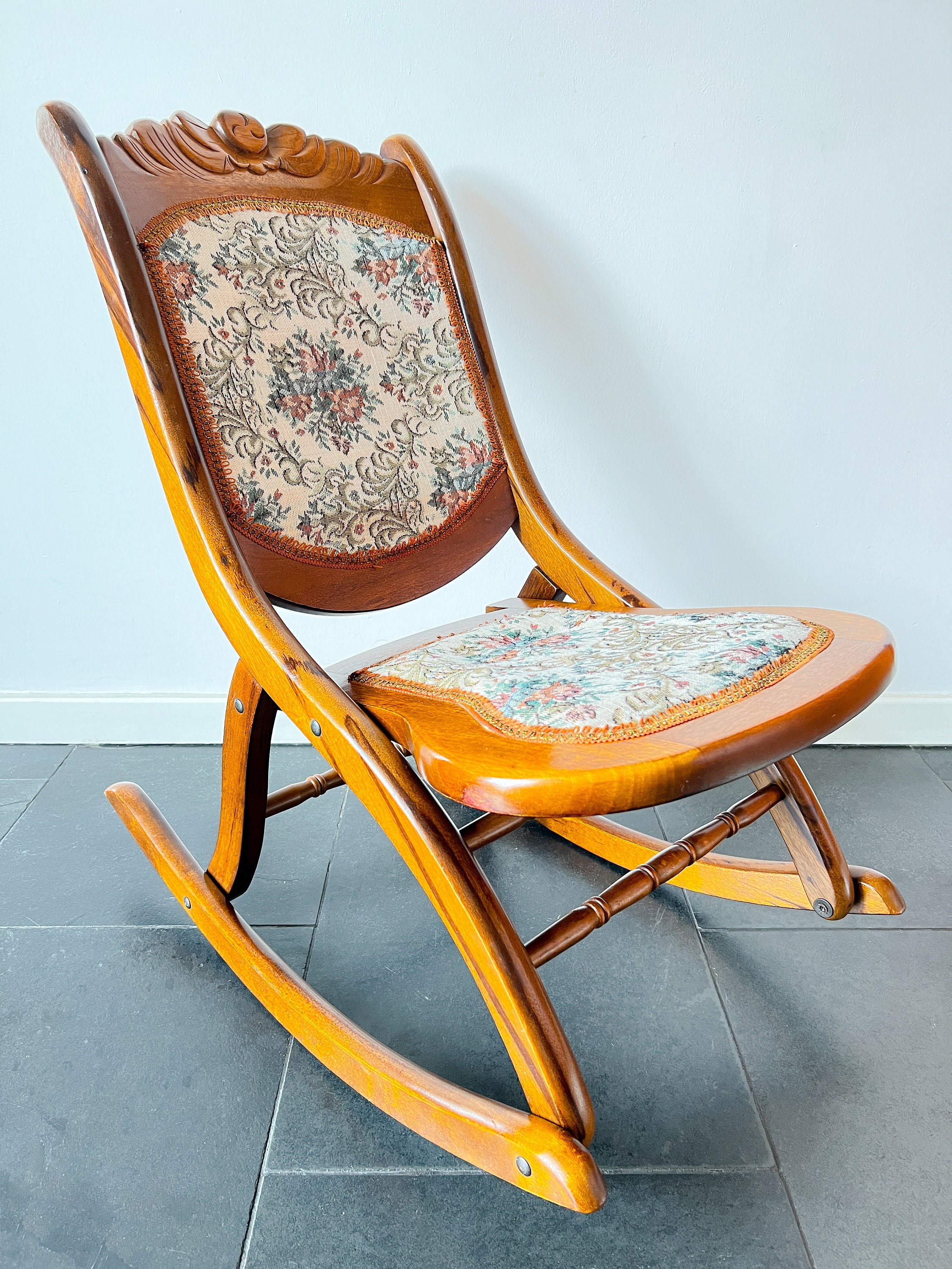Antique victorian folding rocking chair discount