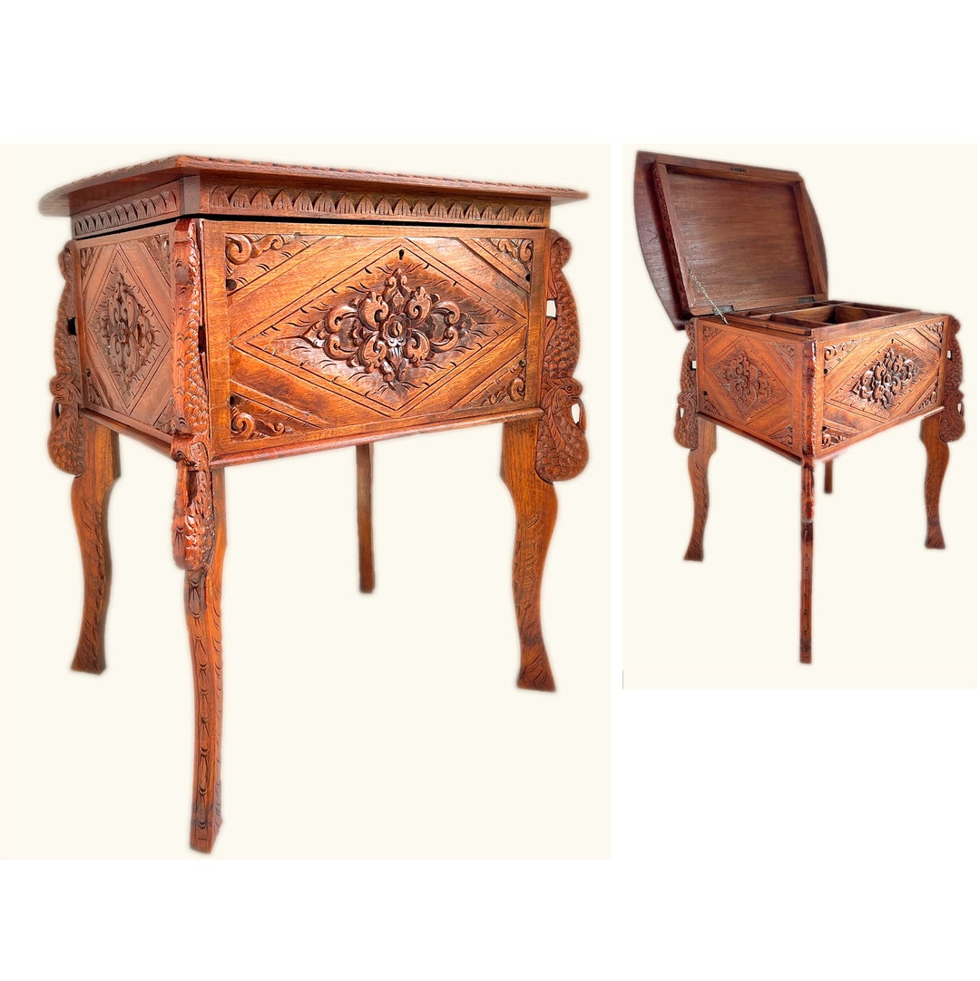 Rare Antique Sewing Table / Side Table With Refined Etsy