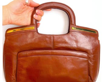 BALLY Vintage Leather Handbag - Cognac / Brown - Etsy BALLY Vintage Leather Handbag - Cognac / Brown - Etsy