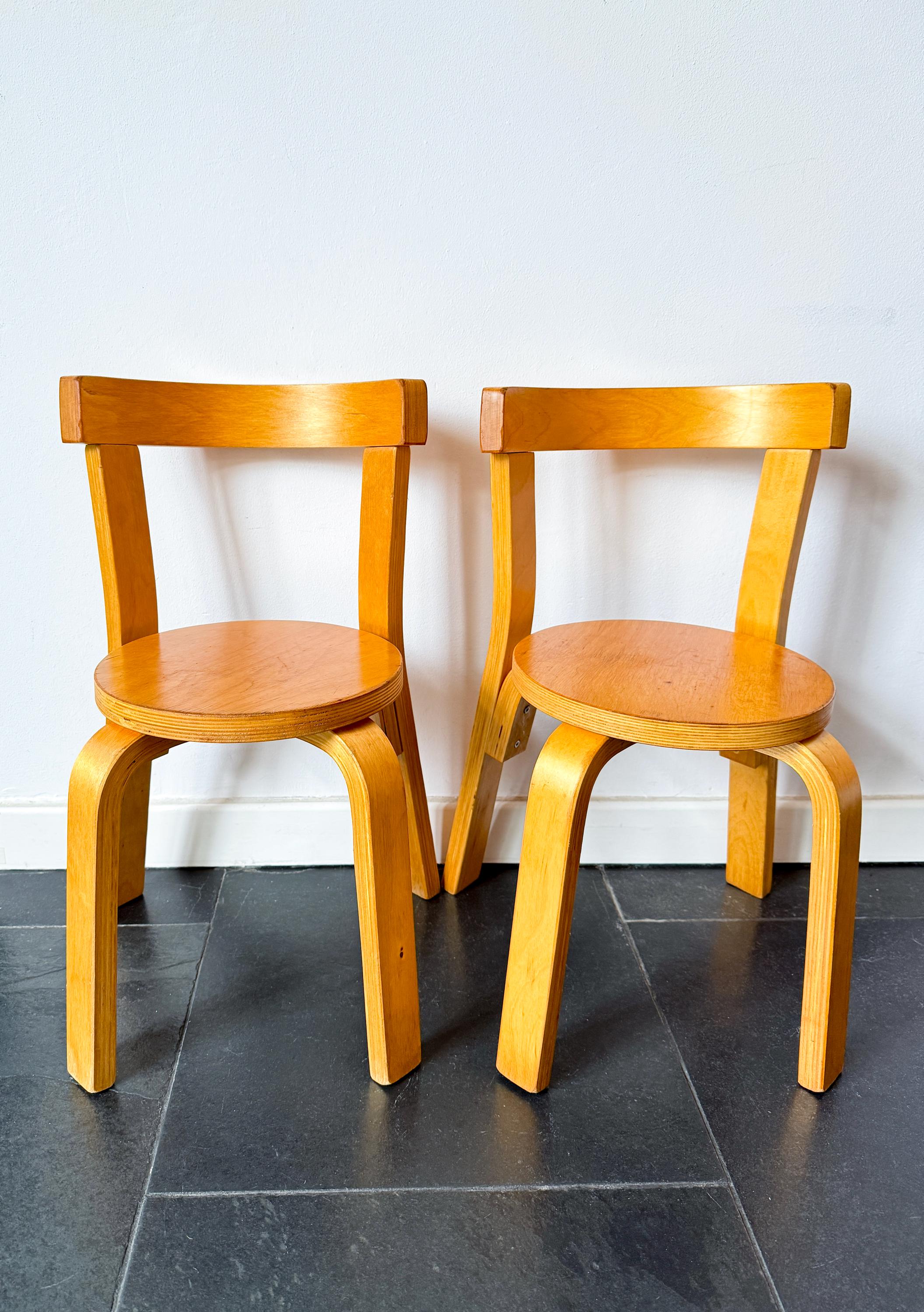 Vintage Kids Chair Alvar Aalto - Model 68 - Plywood, Birch - 1930s