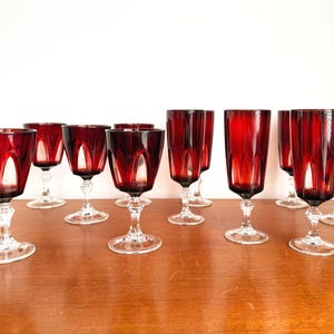 Rubilux Cristal d'Arques - Luminarc - Ruby Red - vintage wine and champagne glasses