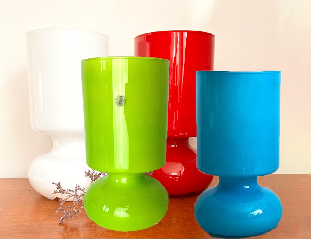 Vintage IKEA Lykta Mushroom Table Lamp - Bedside Lamp, Several Colors, Hand Made Glass
