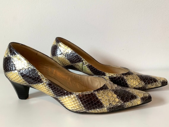 Peter Kaiser Pumps Leather Snake Print Size 4 EU 37 - Etsy Australia