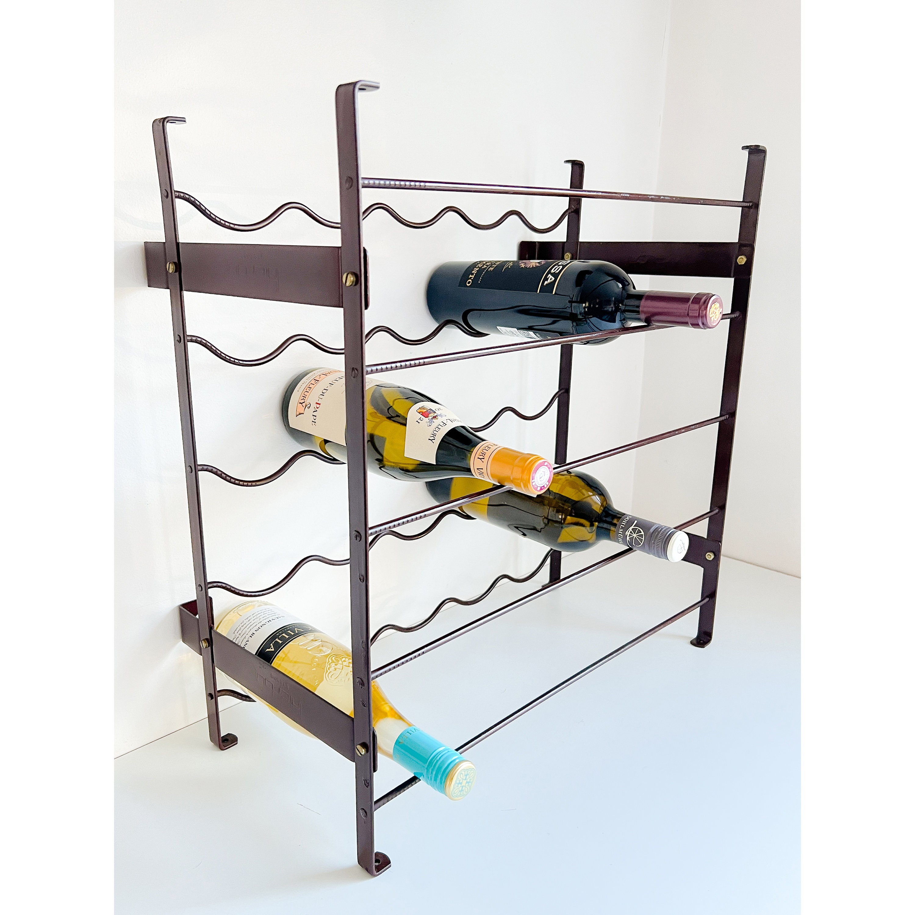 Vintage French Wine Rack Dark Brown HERBY France Stackable 25 Bottles ...